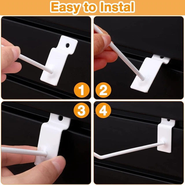 50 Packs Slatwall Hooks 4 Inch 6 Inch Panel Display Hooks Metal Slat Wall Hangin