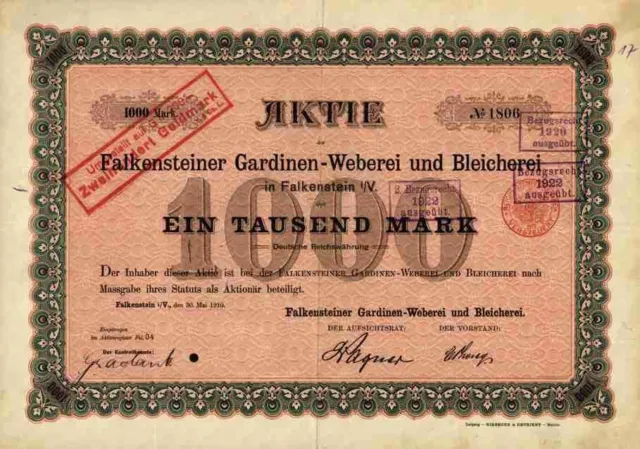 Falkensteiner Gardinen Weberei 1910 Lengenfeld Mering Augsburg Thorey Neuß Rhein
