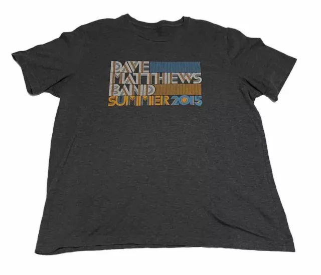 Dave Matthews Band DMB Summer 2015 Concert Tour Gray T-Shirt Adult XL (22x30)