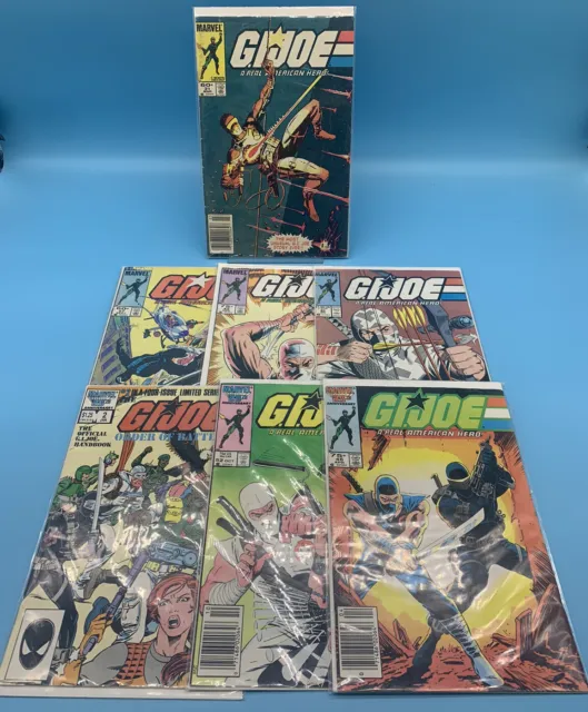 G.i. Joe Marvel comic lot #s 21 27 42 46 52 85 O.O.B. #2 Newsstand Mid Grade HTF
