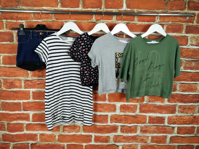 Girls Bundle Age 7-8 Years R Island Zara Lipsy Etc Denim Shorts T-Shirts 128Cm