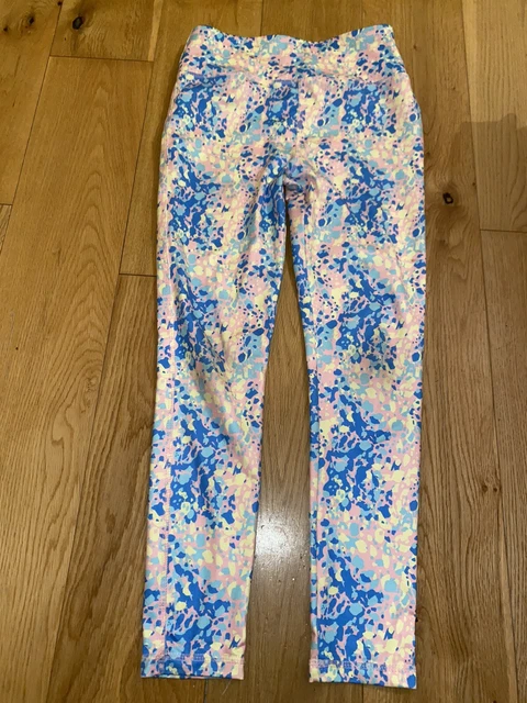 Pink patterned workout/ activewear leggings age 10/11 years