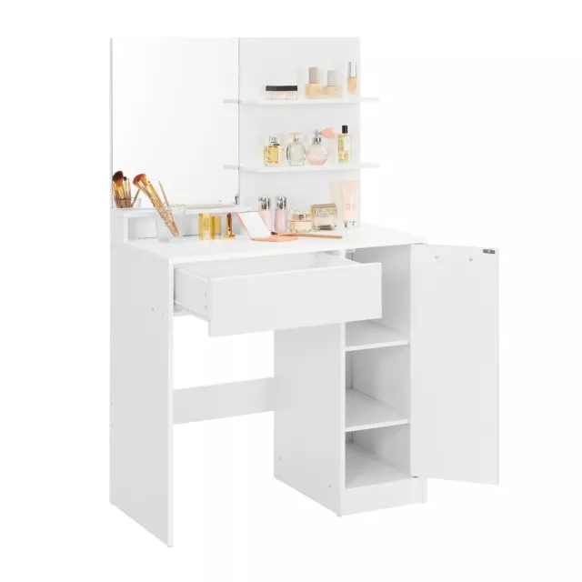 VASAGLE Dressing Table, Makeup Table, Vanity Table with Mirror RDT119W01