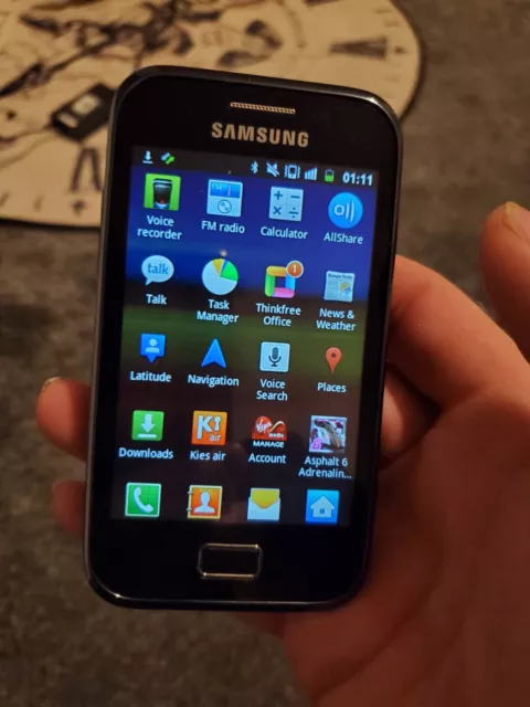 Samsung Galaxy Ace Plus Black Virgin Media Network 3GB 5MP Android Smartphone