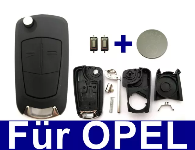 Ersatz Klappschlüssel für Opel CORSA ANTARA ZAFIRA ASTRA + Batterie + 2x Taster