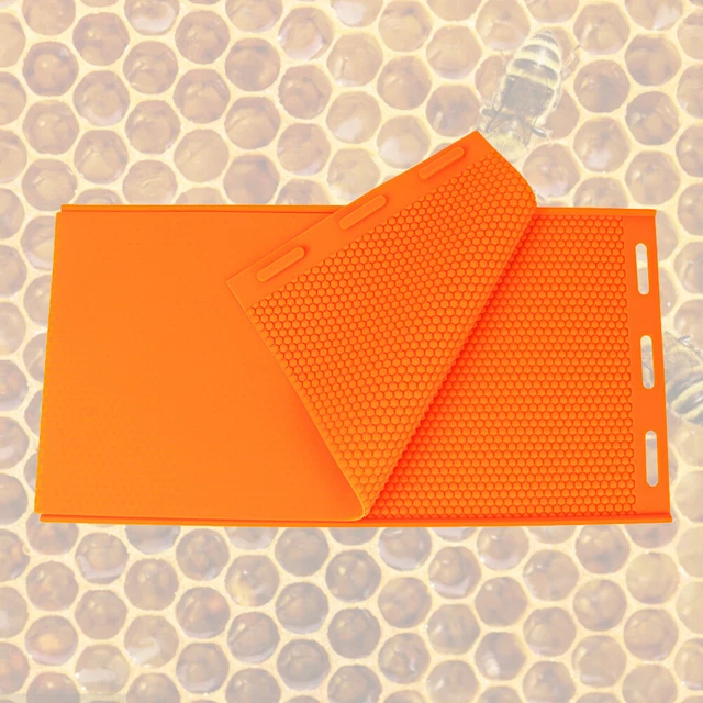 2 un. herramientas de apicultura de molde de cera de abejas de silicona de molde de cera de abejas (naranja)
