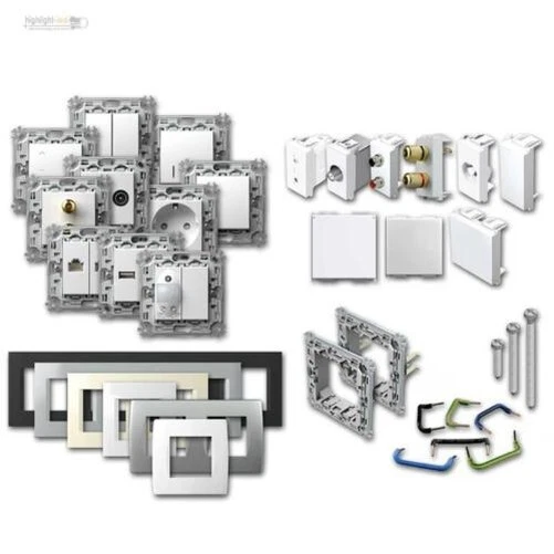 Programme de Prise Courant Module + Commutateur Blanc Flush Haut Interrupteur