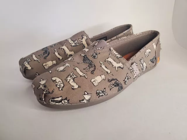 Bob's from Skechers Slip-on Flats Memory Foam Cute Dog Pattern Women's 7.5