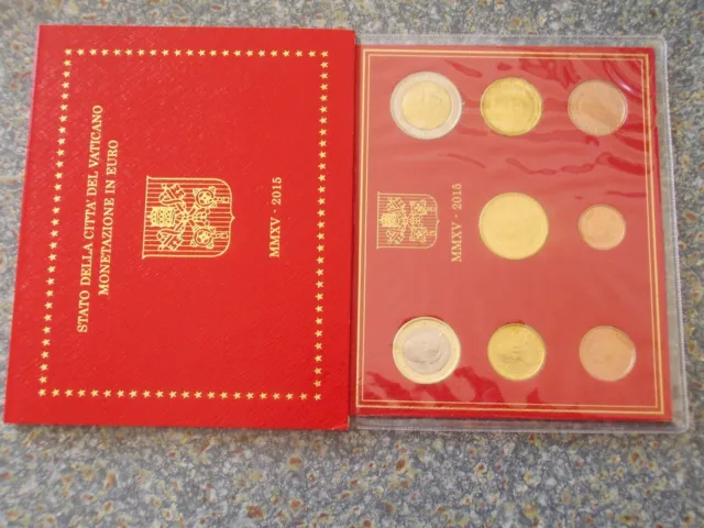 2015 Vatikan 3,88 KMS ST Papst Franziskus € Kursmünzensatz 1 Cent - 2 Euro Set