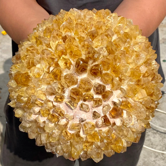 12.3LB New Find Yellow Phantom Quartz Crystal Cluster Mineral Specimen Healing