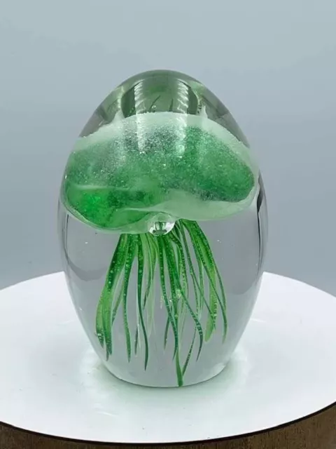 Vintage Dynasty Gallery Green Jelly Fish Glow in the Dark Paperweight