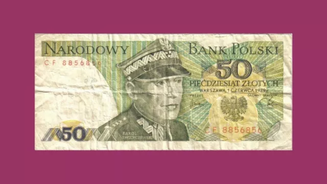 MONNAIE ➤ Billet de 50 Zloty Type Karol Swierczewski Banknote Biljet 1979
