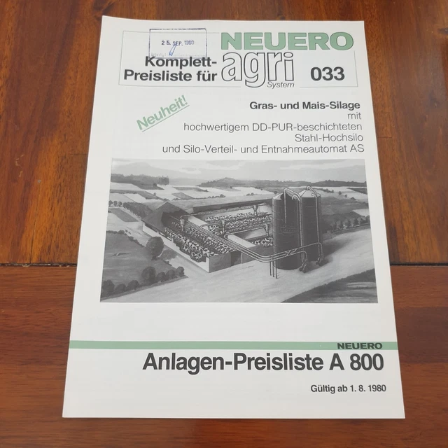 NEUERO AGRI Preisliste 33 Mais Silage Schlepper Traktor Prospekt Programm