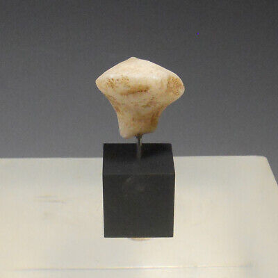 Genuine Ancient Anatolian Marble Stargazer Head, Chalcolithic Period, Bronze Age 3