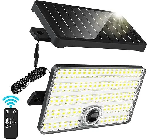 FLOWood Lampes solaires pour usage extérieur, lampes solaires 100LED super lumin