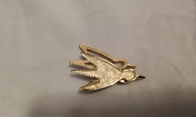 Vintage Brooch Pin Signed MAMSELLE Bird Gold Tone 1 1/2"