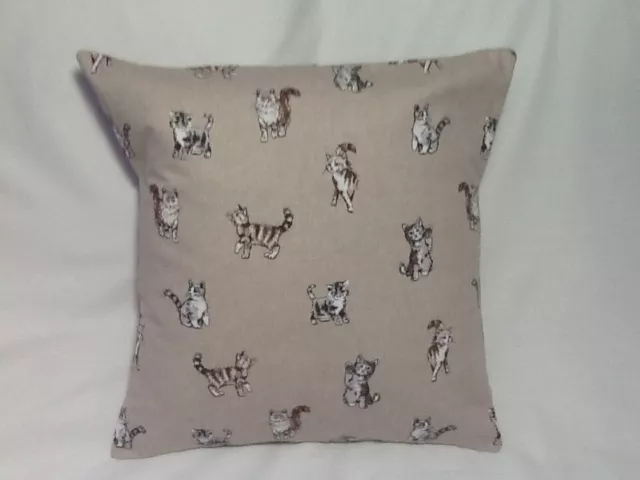 Handmade lined Shabby Cats  Cushion Cover