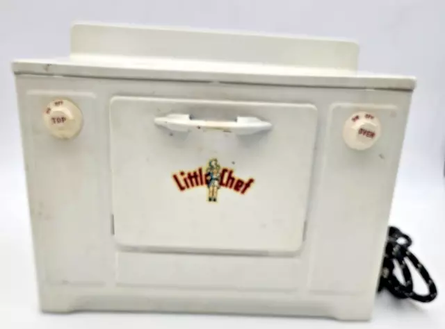 Vintage Little Chef Toy Oven Model 847 GVC Stove Top works Oven does not