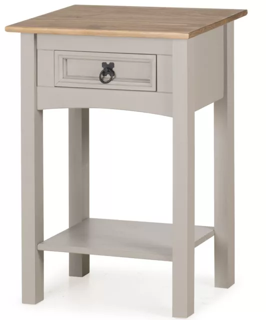 Corona Console Table Grey Wax 1 Drawer Solid Pine Hall by Mercers Furniture®