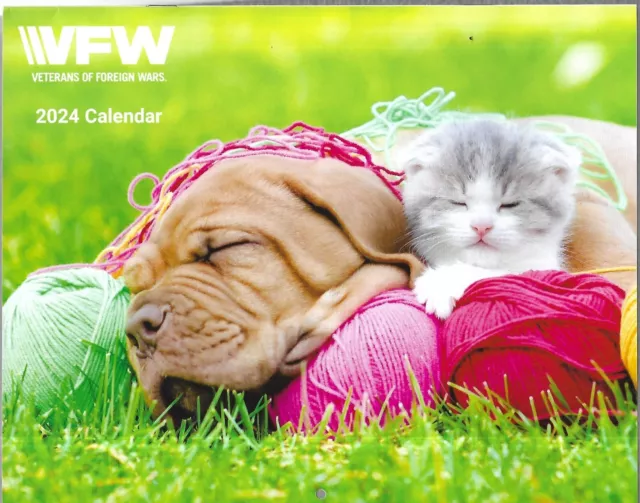 VETERANS OF FOREIGN Wars12 Month, 2024 Wall Calendar, Baby Animals