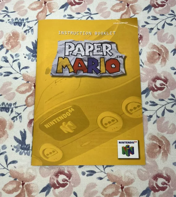 Paper Mario - Authentic Nintendo 64 Instruction Manual Booklet Original N64 Rare