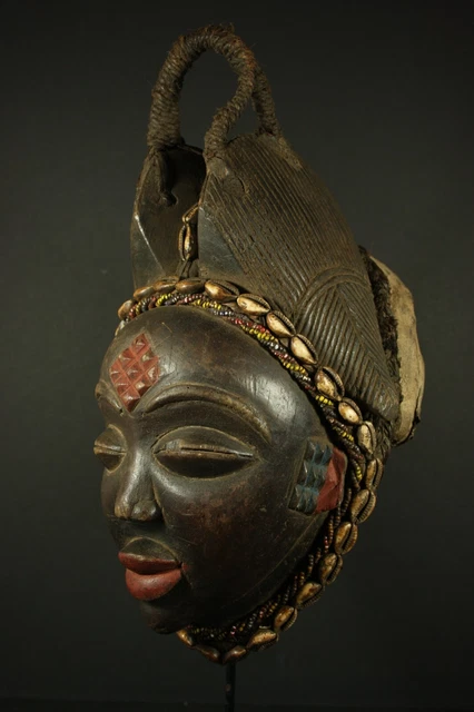 African Black Okuyi helmet mask - PUNU tribe - Gabon, TRIBAL ART,  CRAFTS 2