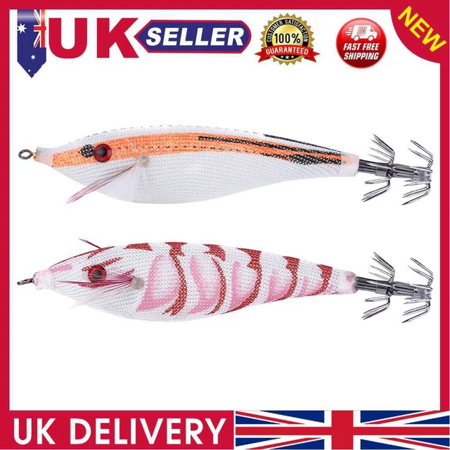 9g Luminous Squid Jigs Artificial Wood Shrimps Cuttlefish for Sea Fishing Hooks