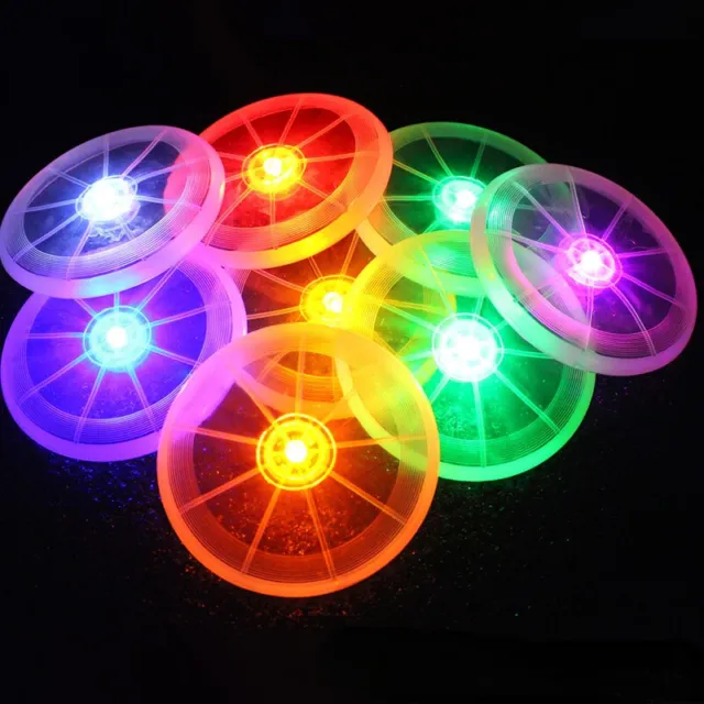 LED Light Up Flying Disk Multi Color Frisbee Flashlight Toys Dog Pet Frisbee AU