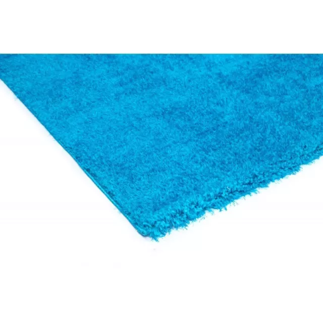 ASPEN SILKY SOFT PLUSH TEAL BLUE SHAG PILE FLOOR RUG - 5 Sizes **NEW** 3