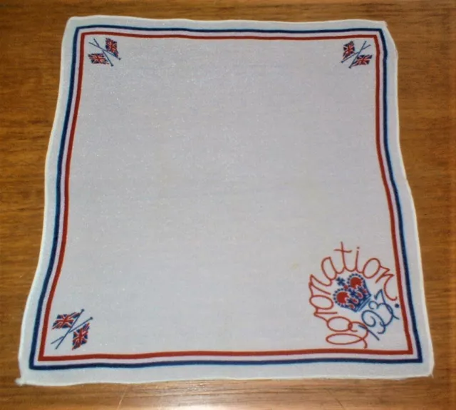 Vintage 1937 Coronation King George Vi Collectable Souvenir Silk Handkerchief