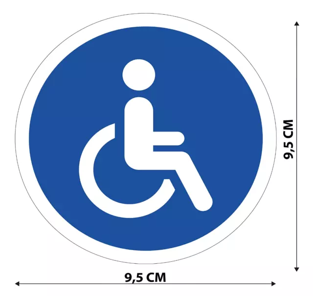 4X Autocollant handicapé de Voiture Fauteuil Roulant 9,5 x 9,5 cm Signe handicap 2