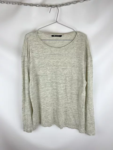 T by Alexander Wang pure linen long sleeve tee oversized