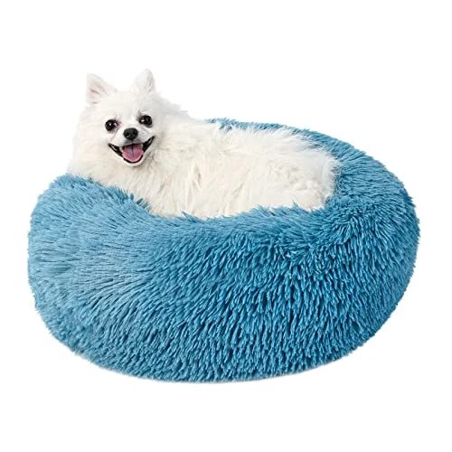 Calming Dog Cat Beds Round Puppy Bed for Small Dogs Cat Washable