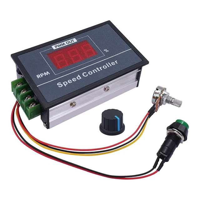 Regolatore Di Velocità Motore DC 15A, PWM Display Digitale, 6-48V, Soft Start/Stop - 3