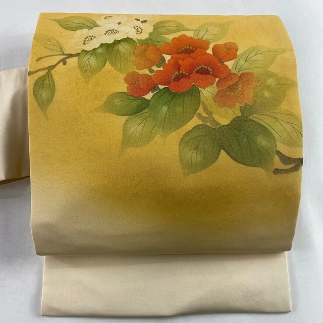 Japanese obi, Silk,gold ,flowers