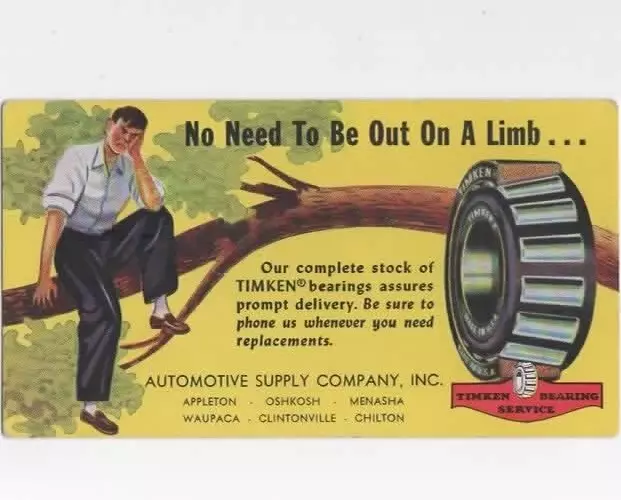ink blotter  colorful  Timken Bearing Service  Automotive Supply Co.  Wisconsin