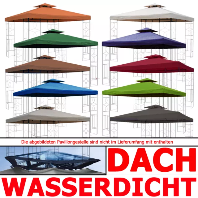 Pavillondach WASSERDICHT 310g/m² PVC (Option) ERSATZDACH wasserfest knapp ~ 3x3m
