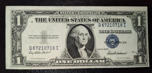 1935F One Dollar Silver Certificate FR-1615 Multiple Errors Note