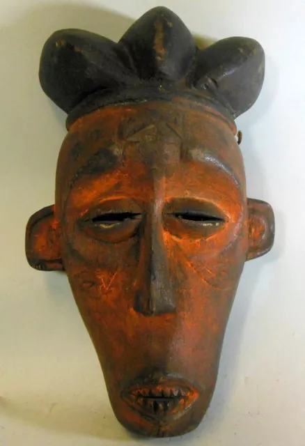 Antique Vtg CHOKWE MASK  AFRICA ZAIRE CONGO  Hand Carved Female