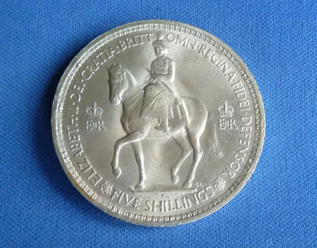 Uk Five Shilling Coronation Coin Elizabeth Ii  1953