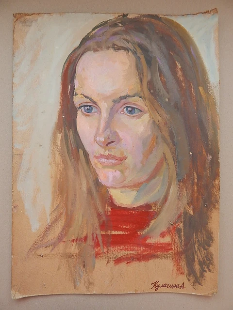 ORIGINAL OIL PAINTING Female Portrait Girl Woman Ukrainian Artist ...