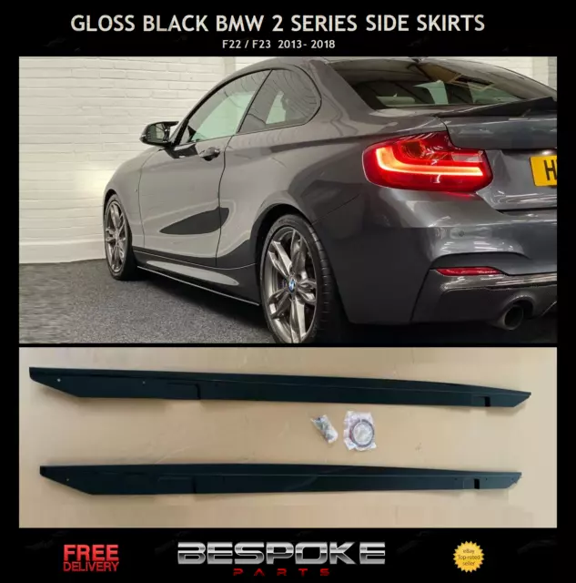 Gloss Black Bmw F22 F23 M Performance Style Side Skirt Extension 2013-2018 Blade