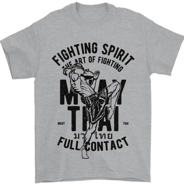 Muay Tailandese Full Contact Arti Marziali Mma Uomo T-Shirt 100% Cotone