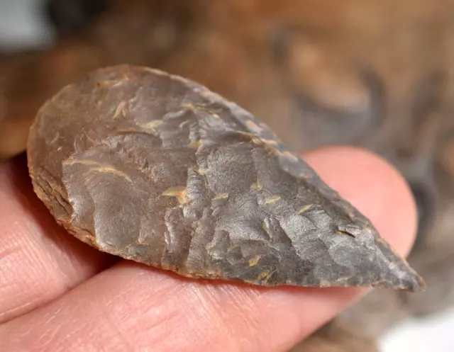 African Neolithic Stone Projectile Knapped Arrowhead Point Sahara Desert, Africa