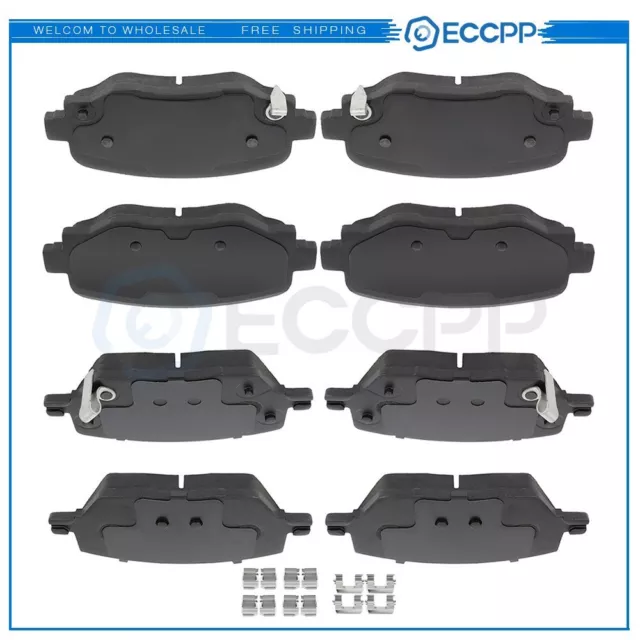 Front And Rear Brake Ceramic Pads For 2015-2017 2018 2019 Jeep Renegade