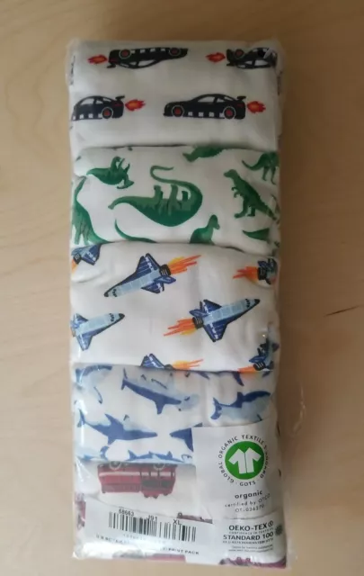 NWT Hanna Andersson 5 PACK Underwear Boxer Briefs ROCKET SHARK DINO CAR XL 160