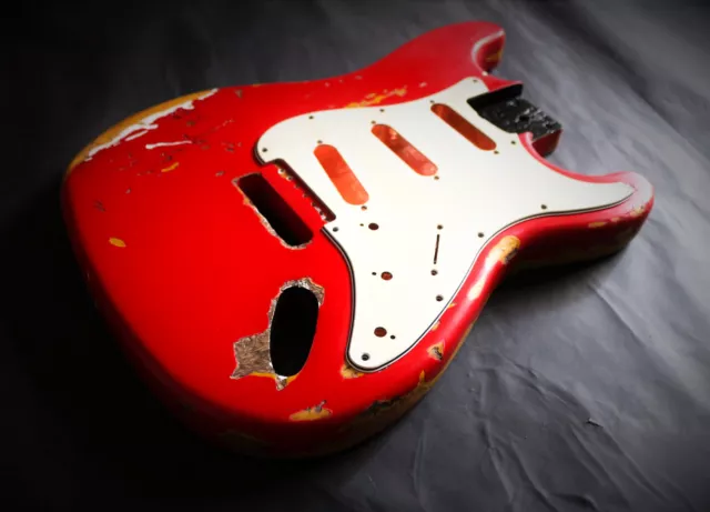 Made to Order Gary Moore Style Heavy Relic Fiesta Red Stratocaster Guitar Body