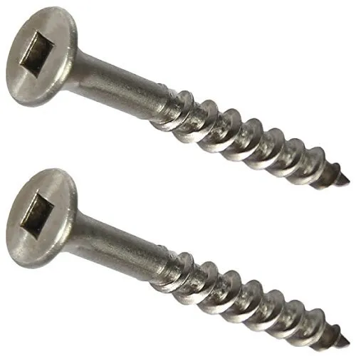 #10 x 1-1/4" Deck Screws Stainless Steel Square Drive Wood/Composite Qty 50
