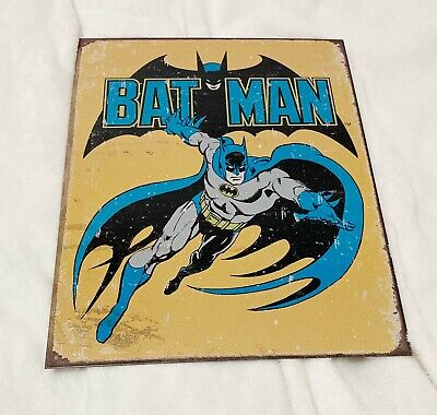 DC Comics, Batman Distressed Metal Poster, One Sided, 12.5 x 15.5 Inches