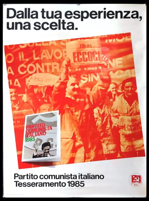 1985 * Manifesto, Poster Politica "PCI - Tesseramento Partito Comunista Italiano